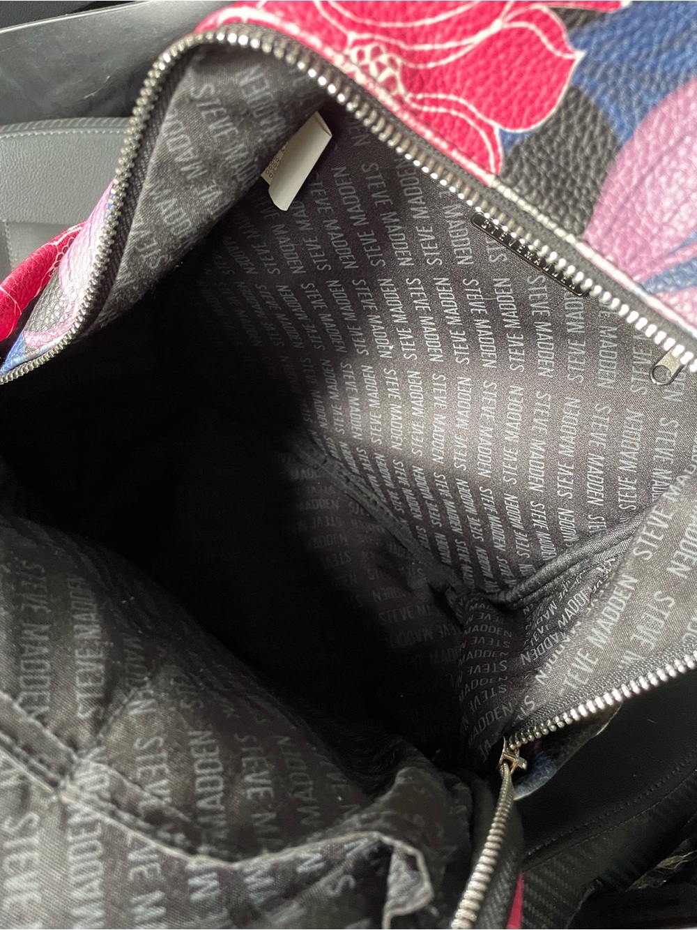 Steve Madden Pink & Navy Floral Mini Backpack - Picture 3 of 4